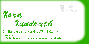 nora kundrath business card